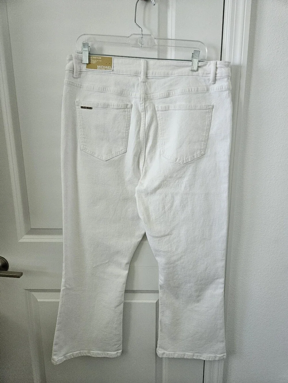 NWT Michael Kors White Selma Flared Jeams Size 14 , 25